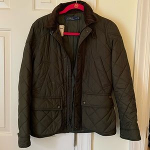 Polo Ralph Lauren Hunter Green Quilted Barn Coat/Utility Jacket Size Small
